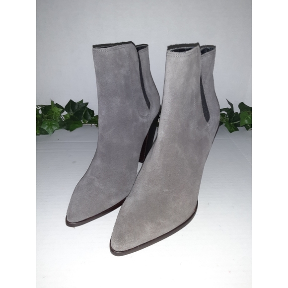 All Saints Senta Chelsea Suede Mink Gray Bootie - Picture 13 of 16